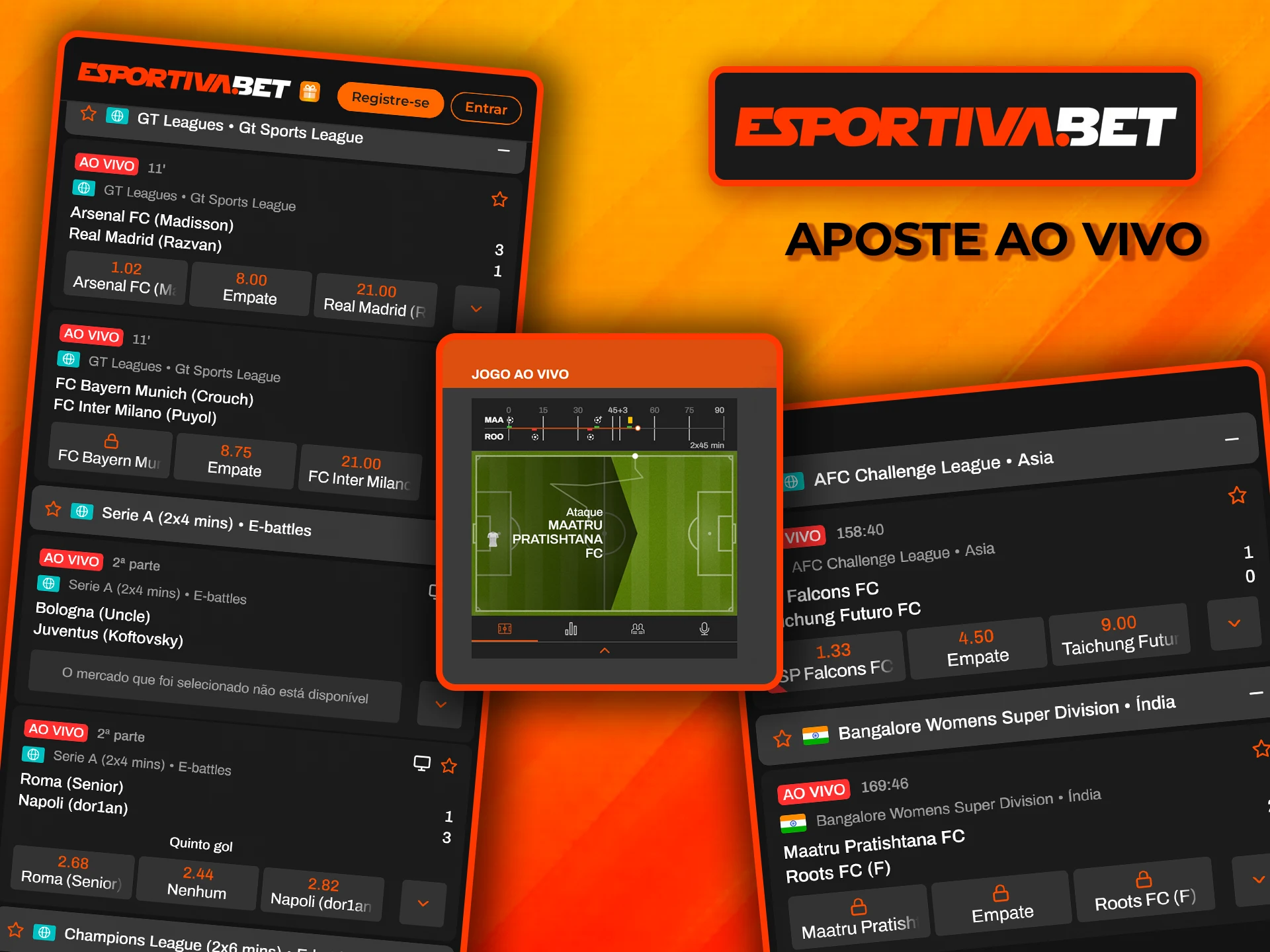 Faça apostas em tempo real na EsportivaBet.