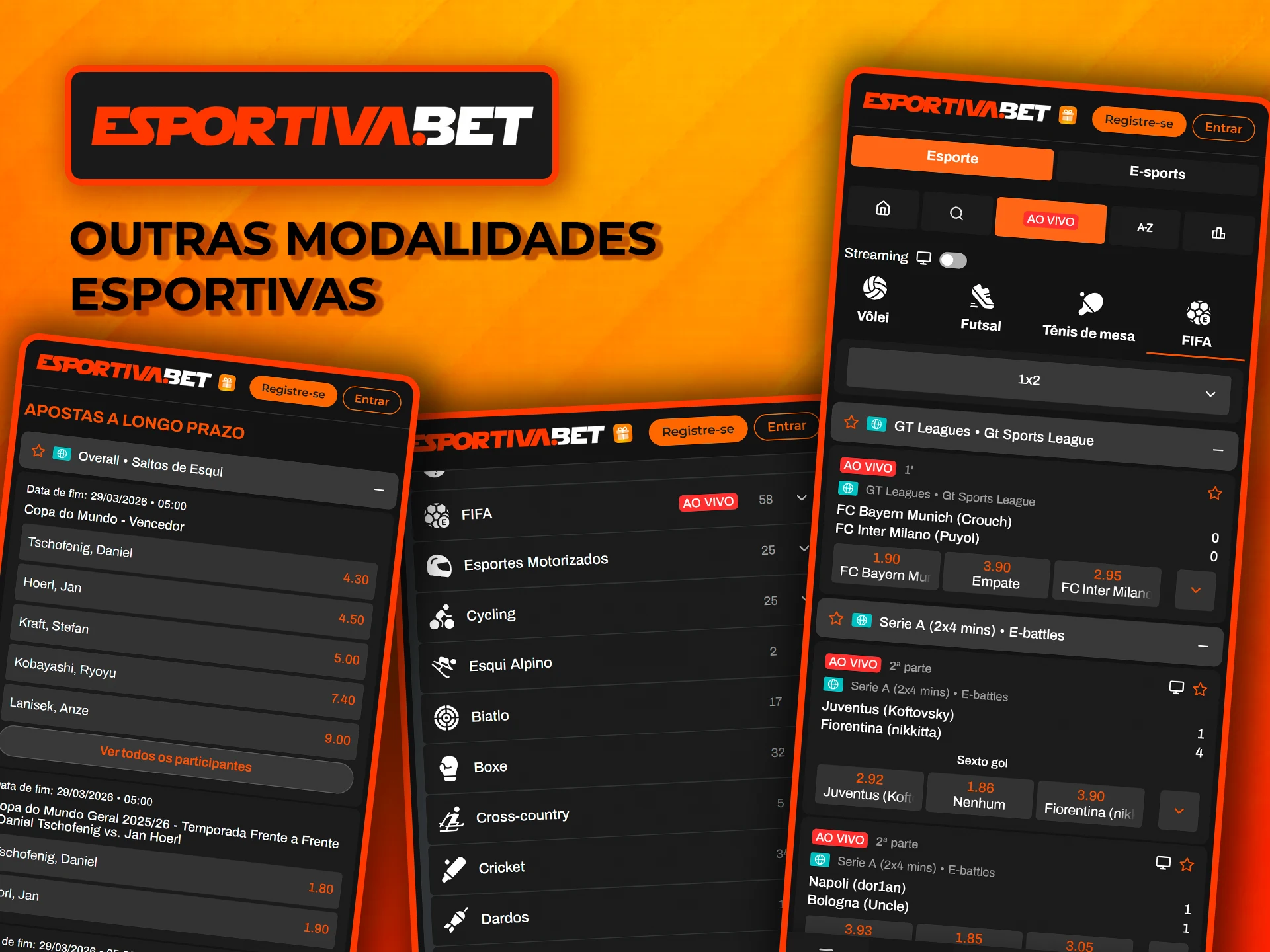 Descubra outros desportos para apostar na EsportivaBet.